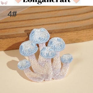 Embroidered Mushroom Iron On Patch, Plant Applique, Patches for Clothes 4#