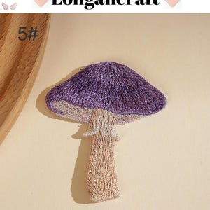 Embroidered Mushroom Iron On Patch, Plant Applique, Patches for Clothes 5#
