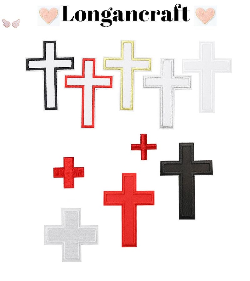 4 Cross Patch Color Cross Embroidered Patch, Cross Patches, Iron on Appliques - Etsy