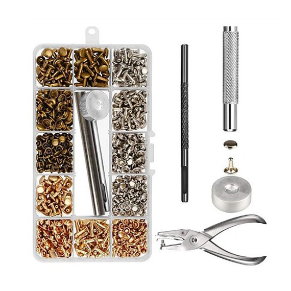 Rivet Punch Tool Set 300 Sets Leather Rivets Double Cap Etsy