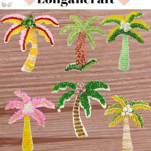 Palm Rhinestone Patch, Western Patch, Summer Beads Patch, Beach Patch, Sew On Patches