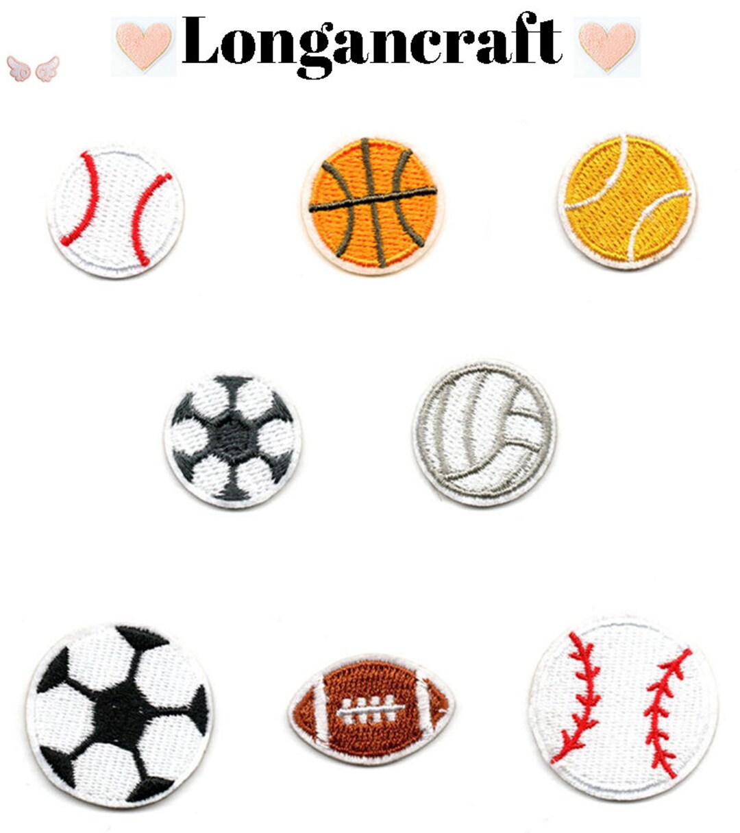 Sports Ball Embroidered Patch, Self Adhesive Applique, Football ...