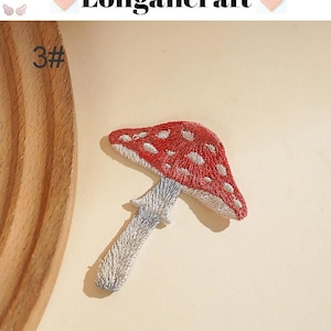 Embroidered Mushroom Iron On Patch, Plant Applique, Patches for Clothes 3#