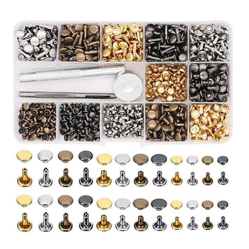 Rivet Punch Tool Set 300 Sets Leather Rivets Double Cap Etsy