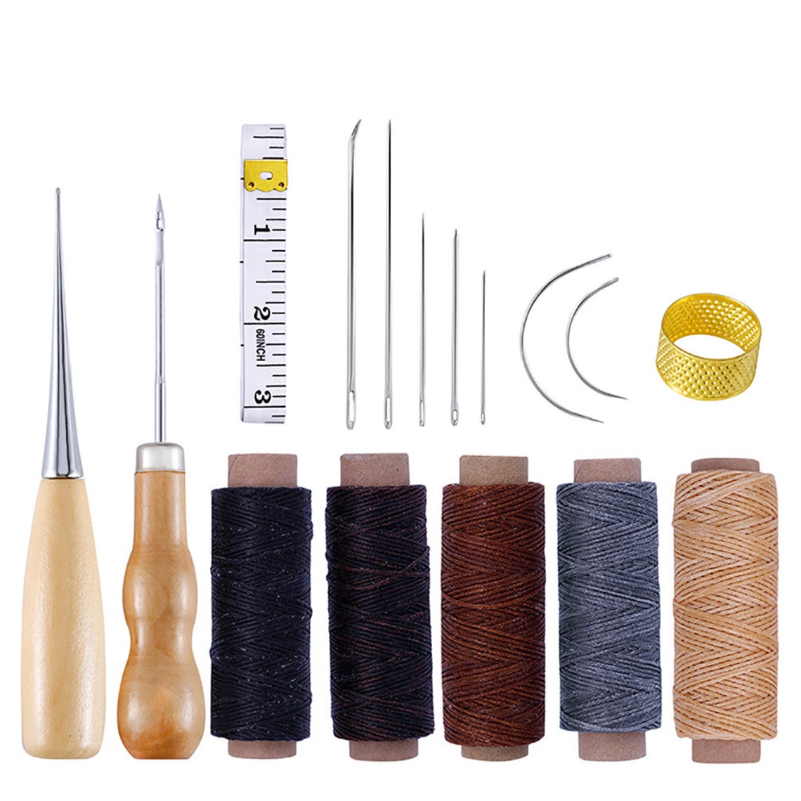 Leather Sewing Awl Kit 16Pcs Leather Canvas DIY Tool Hand Etsy
