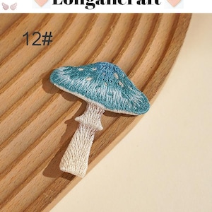Embroidered Mushroom Iron On Patch, Plant Applique, Patches for Clothes 12#