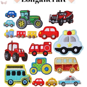 Vehicles Embroidery Patch, Police Cars Patch, Train Patch, Cool Car Patch, Patches For Clothing Bags, Iron On Patches