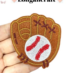 Softball Gloves Embroidered Patch, Baseball Gloves Patch, Iron On Patches, Sports Ball Patches