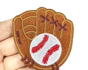 Écusson brodé avec fer à repasser, Gant de softball, écussons de sport, écussons de casquette de baseball