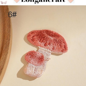 Embroidered Mushroom Iron On Patch, Plant Applique, Patches for Clothes 6#