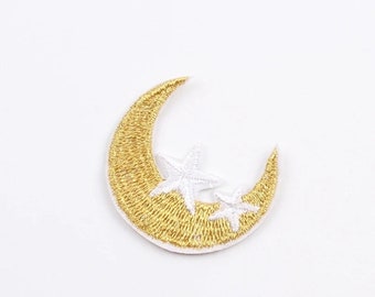 Moon Embroidery Patch, 2 Pcs Star Patches, Iron On Patches