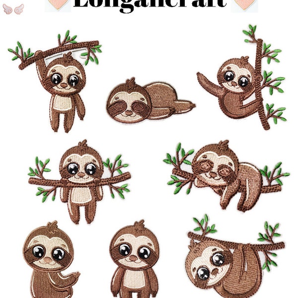 Sloth Embroidery Iron On Patch, Sloth Applique, Animal Patches for Trucker Hat