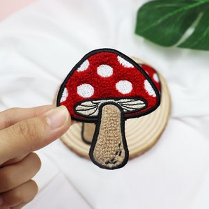 Mushroom Chenille Patch, Mushroom Embroidered Patch