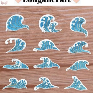 Summer Patches, Travel Camping Patch, Sea Wave Patches, Ocean Waves Patches, Beach Embroidered Patch, Iron On Patch