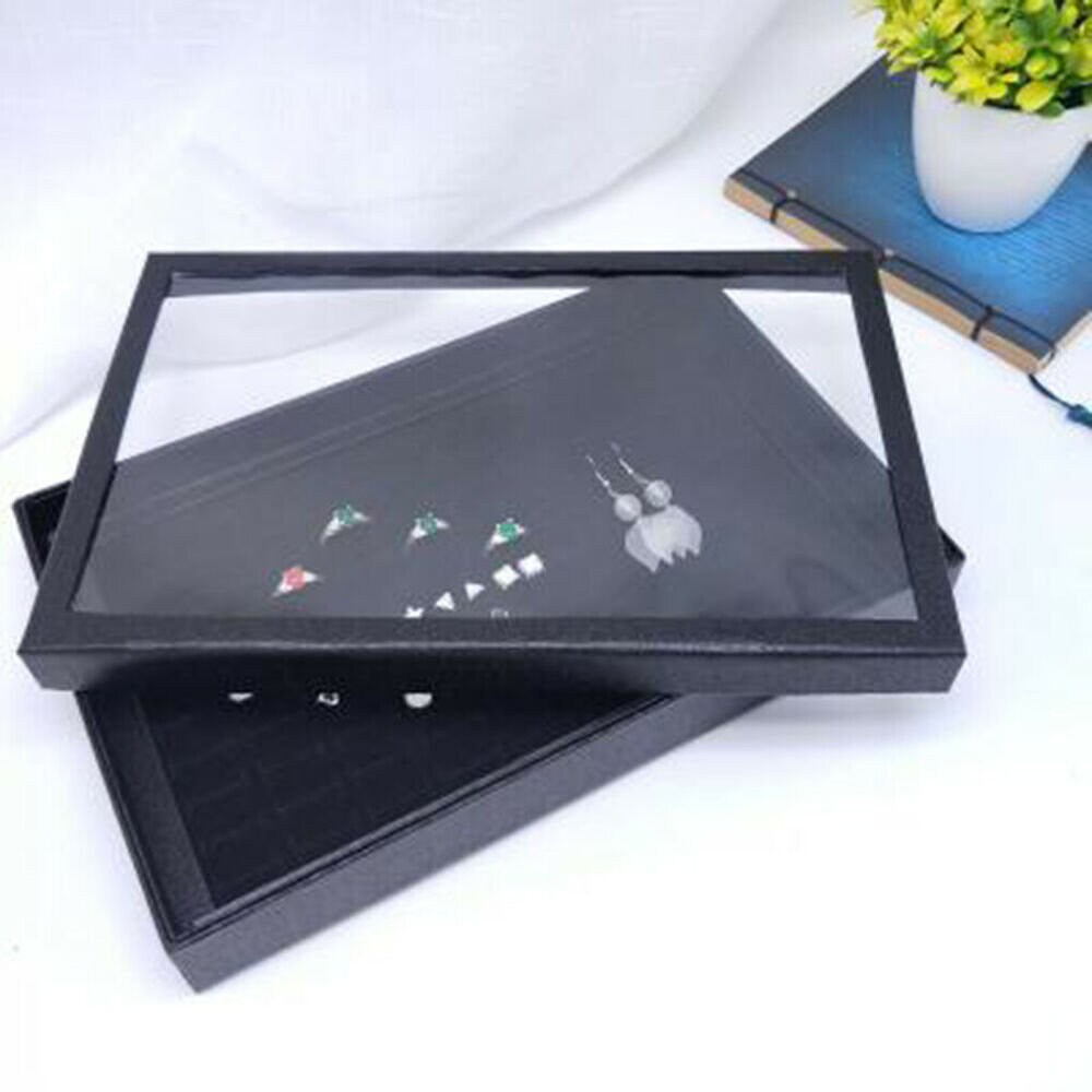 Jewelry Ring Display Organizer Case Tray Holder Earring Storage Box
