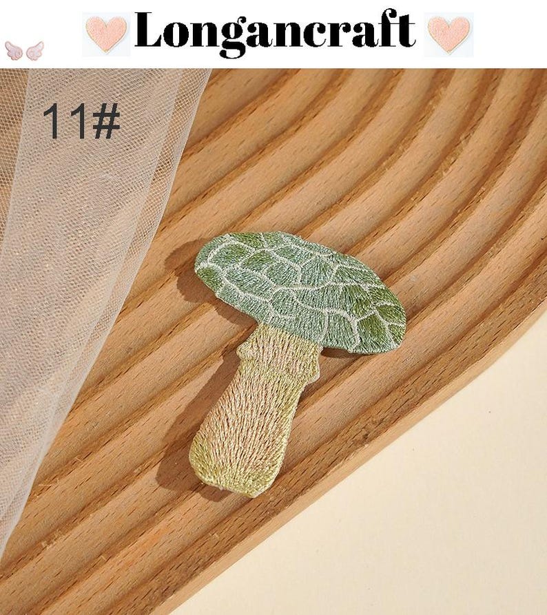 Embroidered Mushroom Iron On Patch, Plant Applique, Patches for Clothes 11#