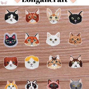 Cat Embroidered Iron Patches, Cute Cat Patches, Animal Embroidered Patches, DIY Decoration Patch