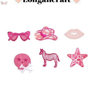 Toppa ricamata da cowgirl, toppe rosa da ragazza, toppa a forma di stella marina, toppa per cappello da cowboy, toppe da stirare