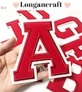 4.4/3.1 inch Red Letter Embroidered Patch , DIY Name Alphabet Patches, Large Letter Patch, Patches For Clothing Bags, Iron On Patches