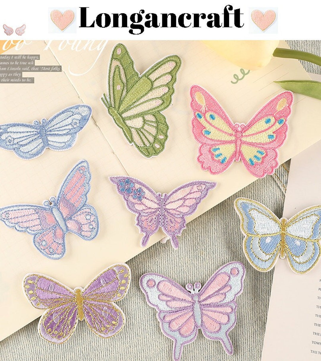 Butterfly Embroidered Patches, DIY Color Butterfly Embroidery Patch ...