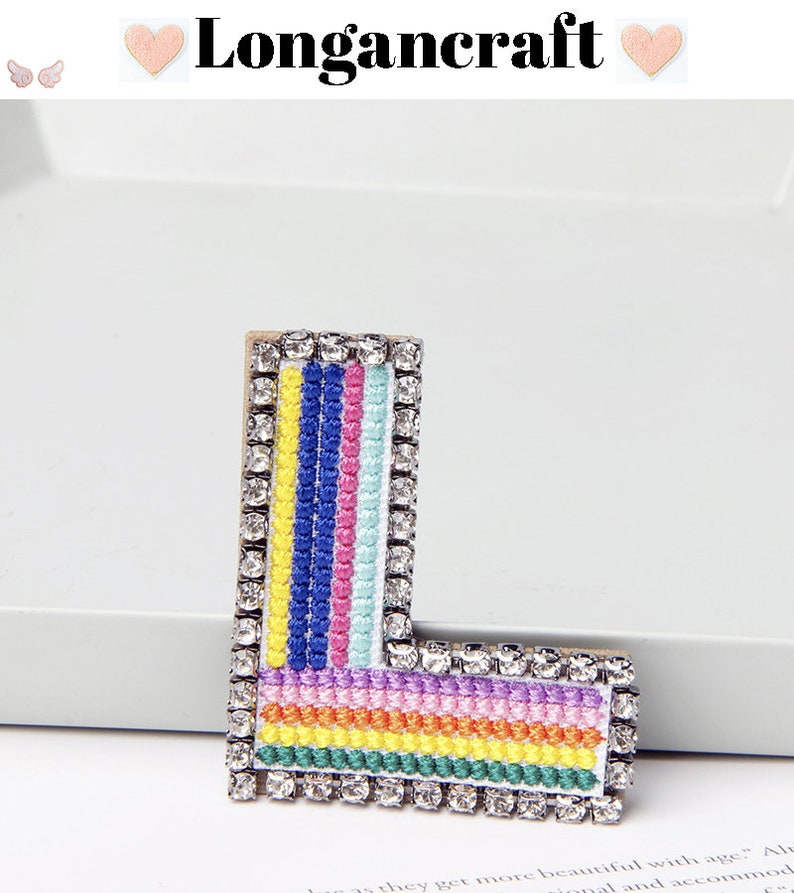 Rhinestones Color Letters Patch A-Z Letter Patches Pin - Etsy
