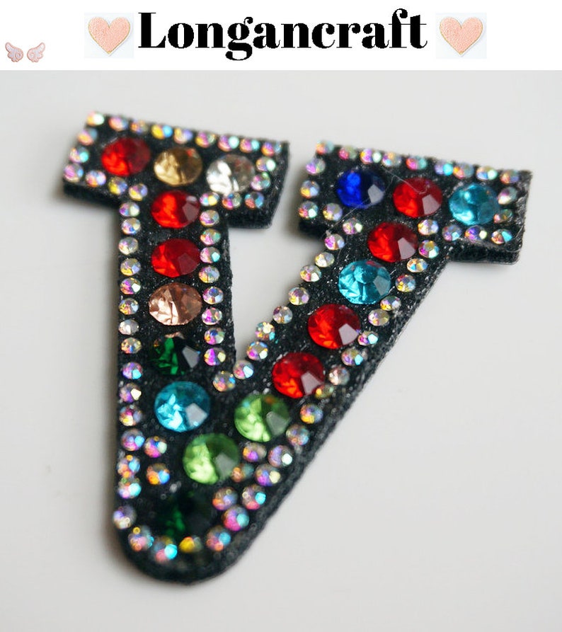 Color Rhinestone Patch A-Z, Letter Patches Iron On, Letter Appliques - Etsy