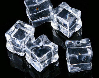 40x Fake Artificial Acrylic Ice Cubes 2cm Square Clear Party Supplies DIY Craft 40x Fake Artificial Acrylic Ice Cubes 2cm Square Clear Party Supplies DIY Craft