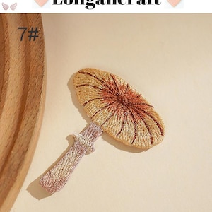 Embroidered Mushroom Iron On Patch, Plant Applique, Patches for Clothes 7#
