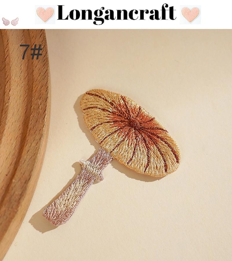 Embroidered Mushroom Iron On Patch, Plant Applique, Patches for Clothes 7#