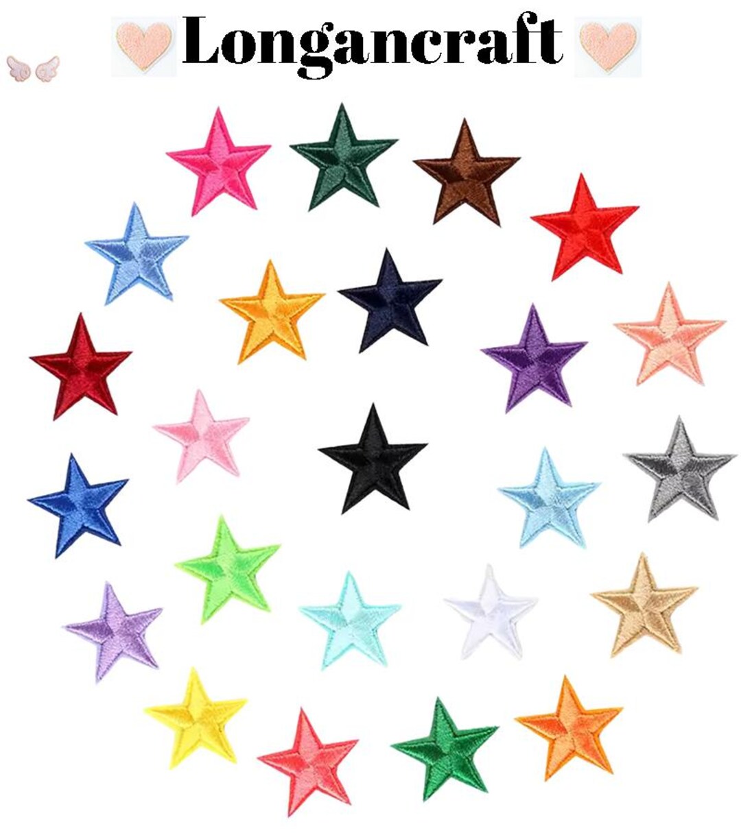 Colorful Star Embroidered Iron on Patches (1.1 Inch), Star Patch for ...