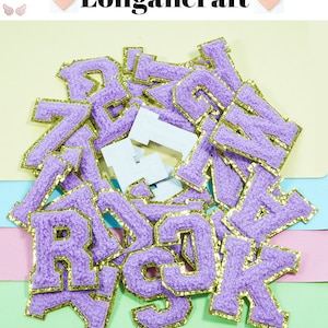 2.1 inch Purple Letter Patch For DIY Names, Decorate Alphabet Patches, Letter Patch For Clothes, DIY Alphabet Patches, Self-adhesive Patch
