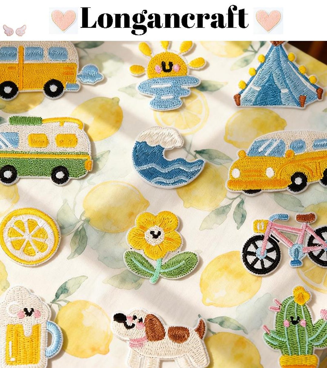Mini Patches Summer Mini Patches, Lemon, Beer, Tent, Wave, Camping Self Adhesive ...