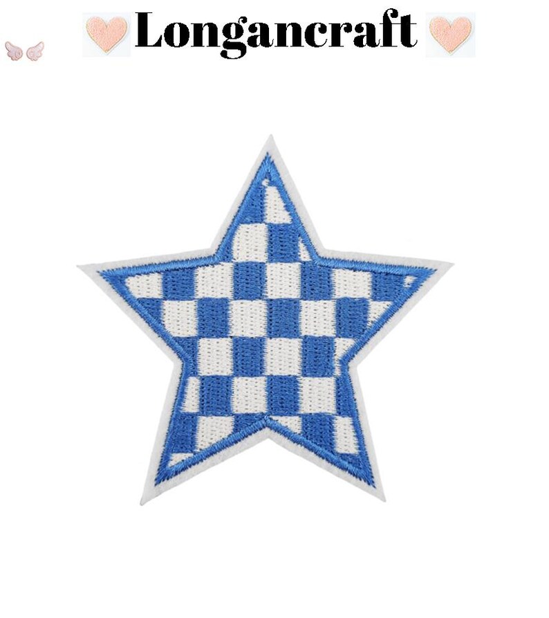 Plaid Star Iron on Patch, DIY Embroidery Applique, Star Patches for ...