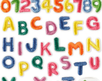 0.4 inch Mini Iron On Letter Patches, DIY Embroidery Applique, Small Letter Patch