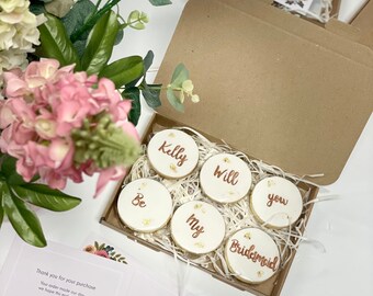 Will You Be My Bridesmaid/Maid of honour/Page Boy/Flower Girl Personalised Cookies Personalised Biscuits