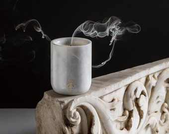 White Marble Scented Candle, Natural Marble candle