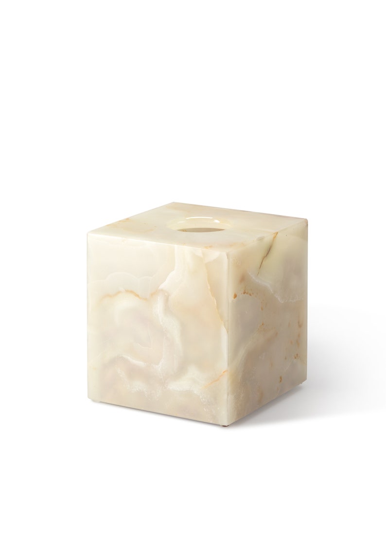 Marble Square Tissue Box Covers, Natural Marble Tissue Boxes, Available in Different Colours Light Green Onyx