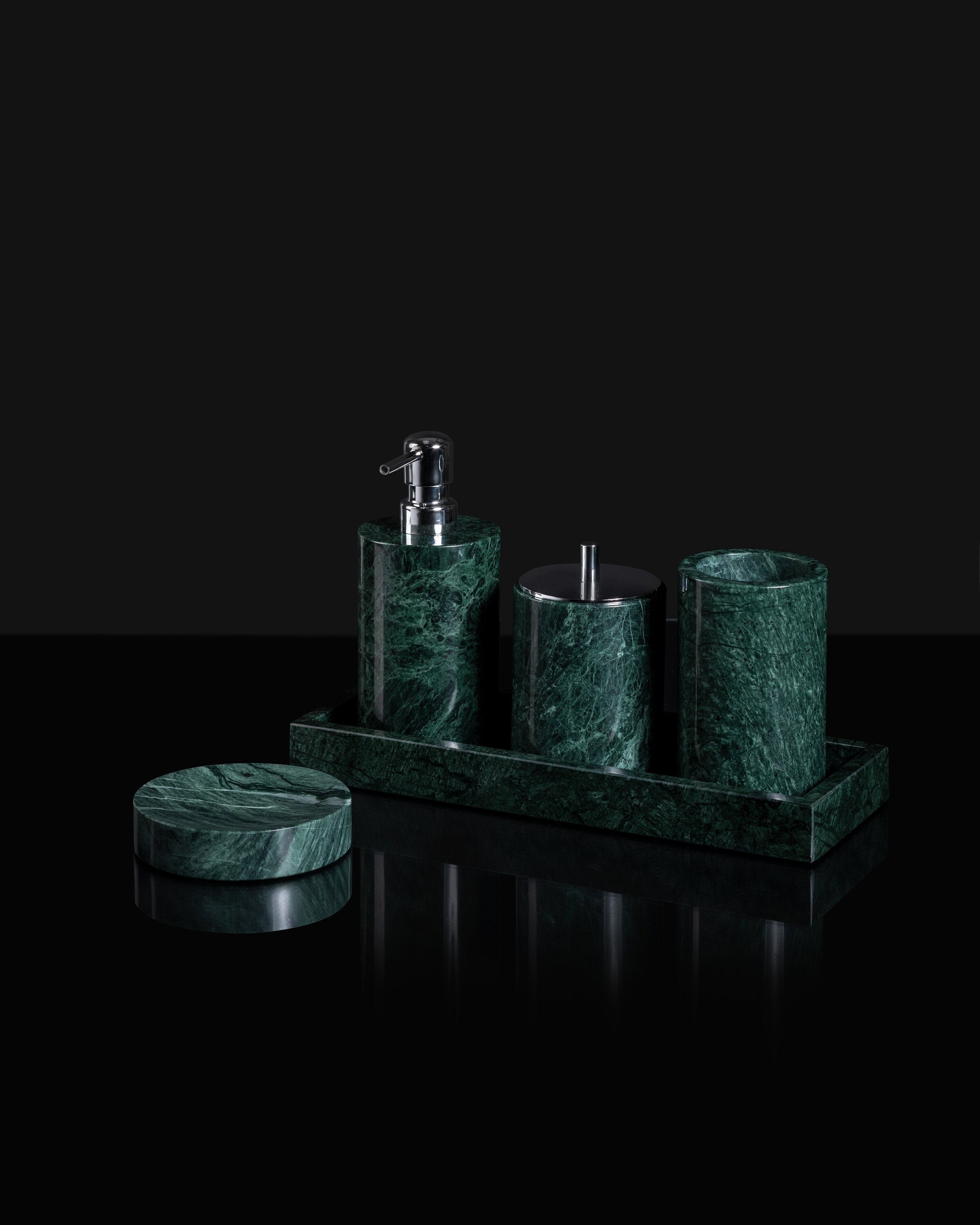 Luxury Green Guatemala Marble Bathroom Set With Tray, Natural Green ...
