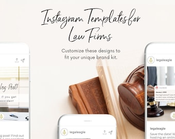 Law Firm Instagram Template: Minimalist Design for Canva (28 Modifiable)