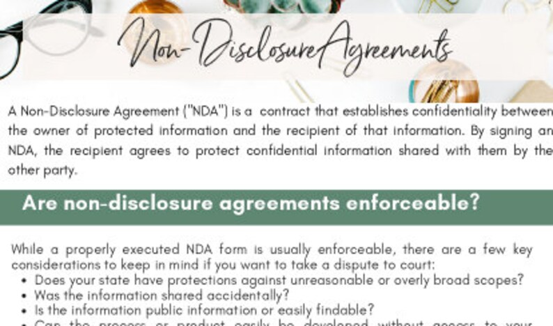 Nda Protection NDA Non Disclosure and Confidentiality Agreement Protect Your Company ...