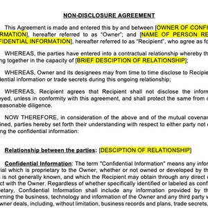 NDA Non Disclosure and Confidentiality Agreement Protect Your Company ...