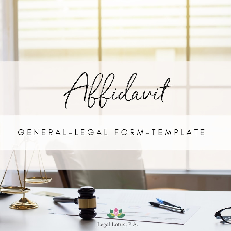 Affidavit Form Template Sworn Statement Under Oath Template Etsy
