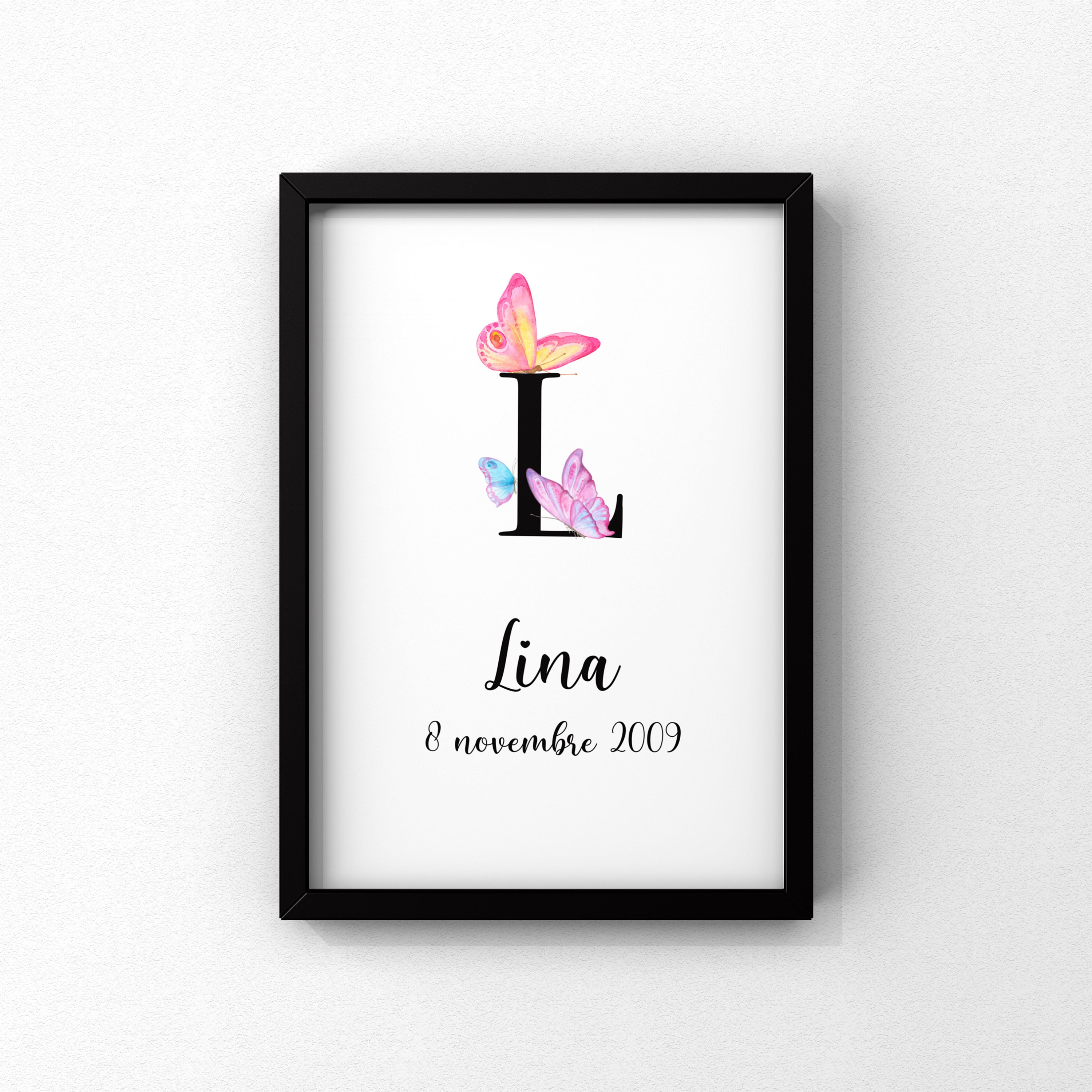 Cadre Prénom Personnalisé avec Initiale