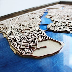 Custom Wood and Epoxy City Map | Resin Map | Personalized Wood Map