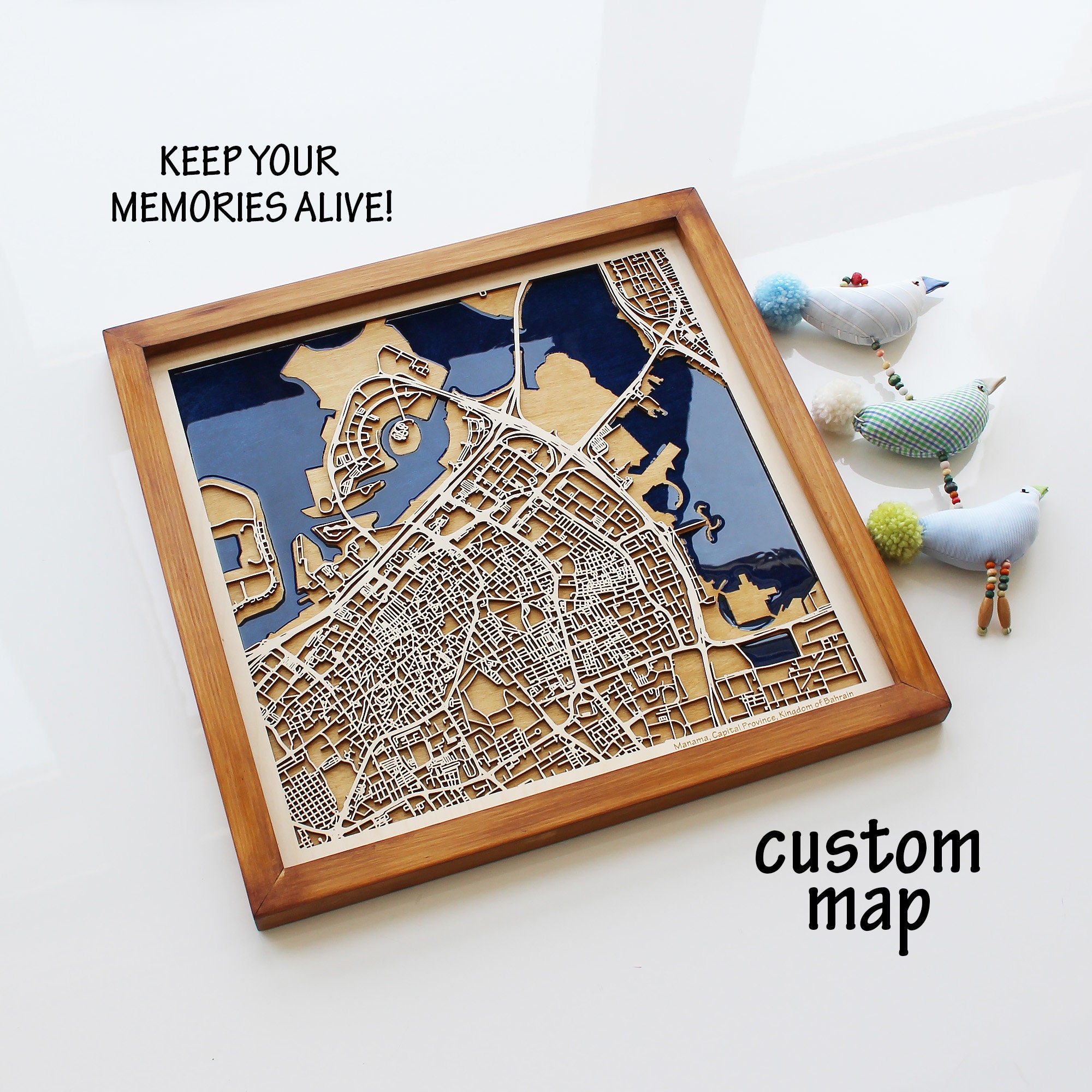 Manama, Bahreyn Custom Wood City Map Wood and Epoxy Resin Map Art Etsy