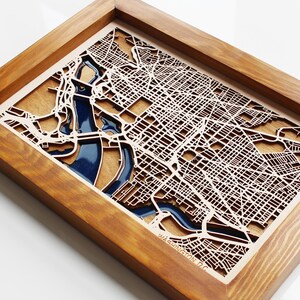 WASHINGTON DC Holz Stadtplan | Holz und Epoxy Map Home Decor | Einzigartige Kundenspezifische Wanddekorationen