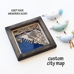 Mappa della città in legno di Manila, Filippine / Mappa in legno e resina epossidica, decorazione murale, regali per le vacanze