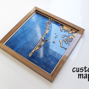 Woodcut Map Art | Custom City Wood Map | Any City Map, Wood and Epoxy Resin Map Art