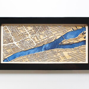 Décoration murale en bois personnalisée pour n'importe quel plan de la ville | Cartes artistiques en bois et résine époxy, décoration d'intérieur