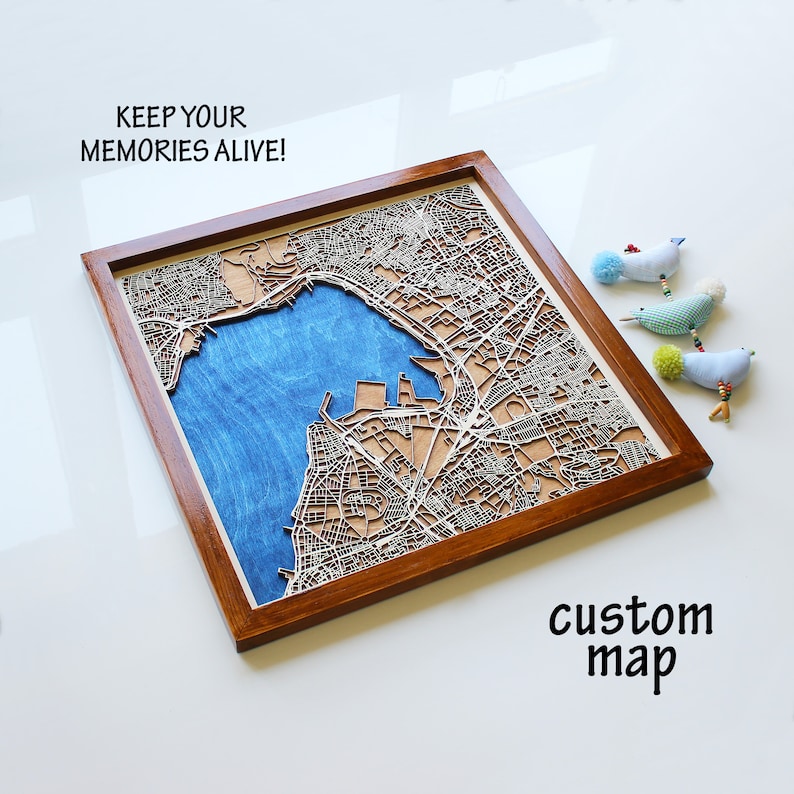 Custom Wood City Map Wood Wall Art Decor, Home Art Etsy